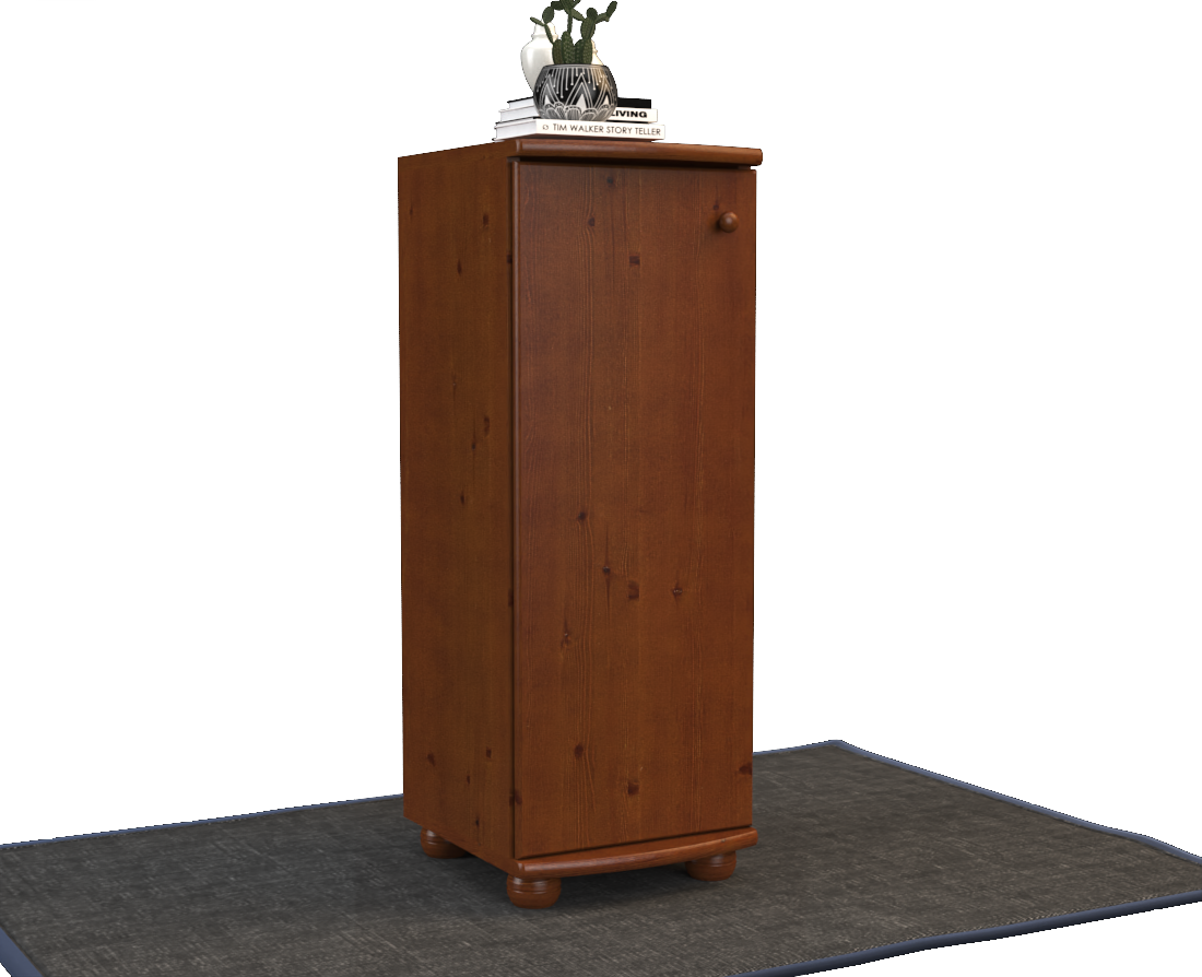 Anika Kiefer Massivholz Kommode | 1-Türig | 3-Regalfächer | 100% Bio Kiefer