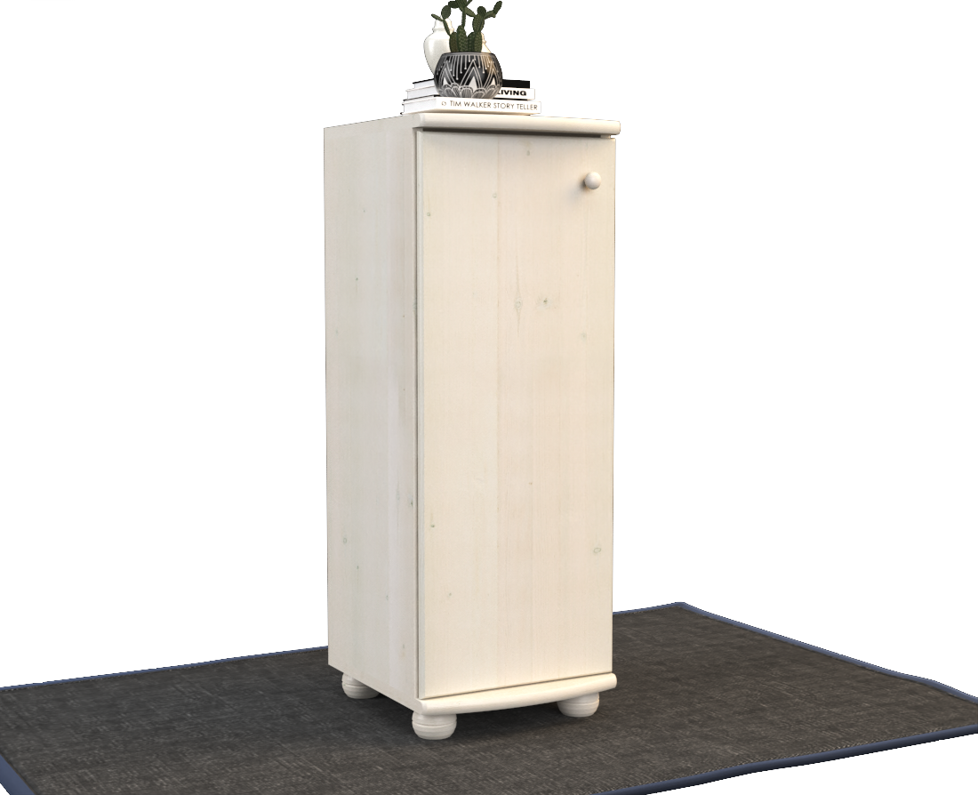 Anika Kiefer Massivholz Kommode | 1-Türig | 3-Regalfächer | 100% Bio Kiefer