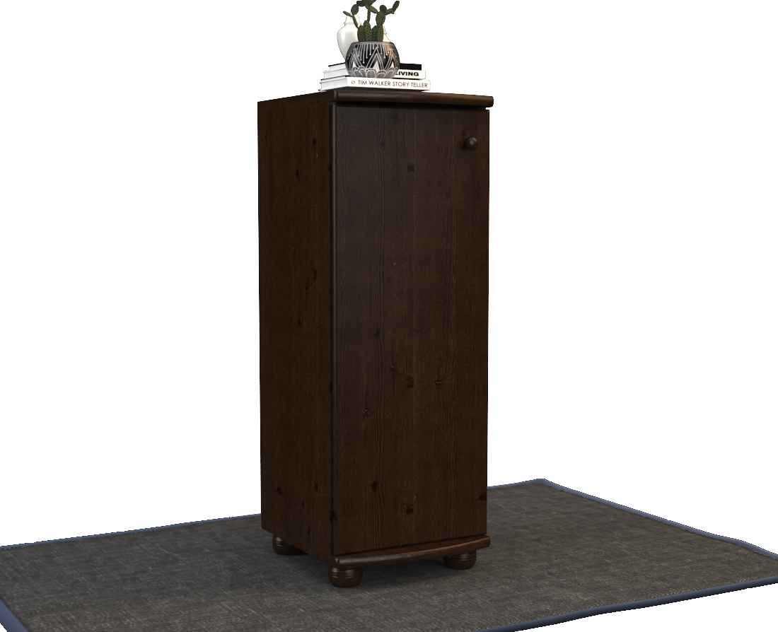 Anika Kiefer Massivholz Kommode | 1-Türig | 3-Regalfächer | 100% Bio Kiefer