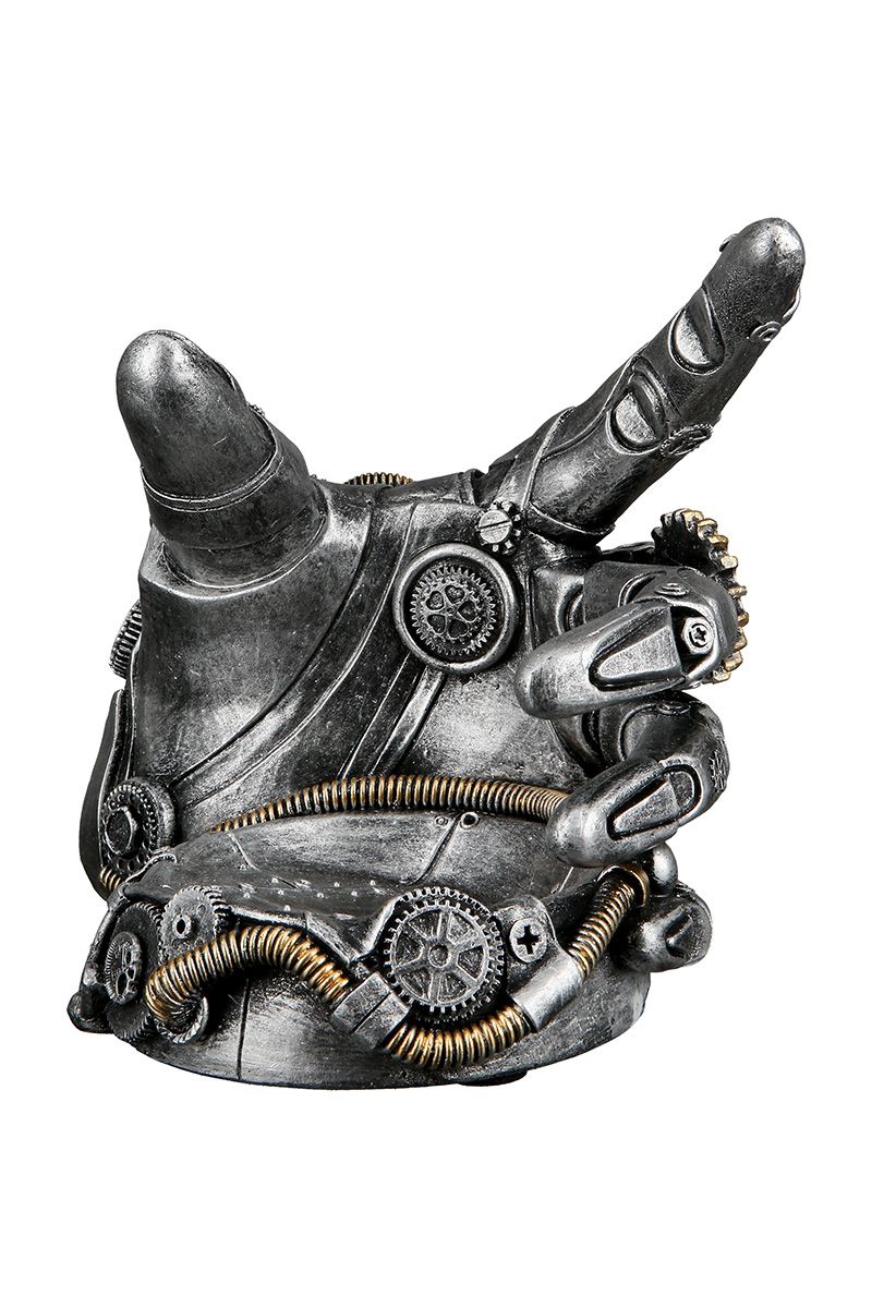 Poly Bottle Cage 'Steampunk Hand' - Unique storage with style