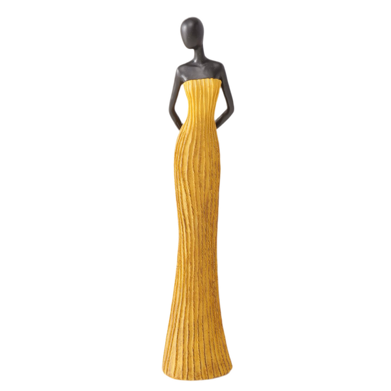Set van 2 decoratieve figuren Elena in zwart en geel 31 cm handgemaakt
