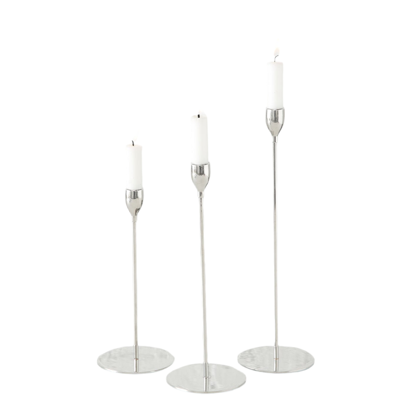 Candlestick set Malte 3-piece iron dark brown matt