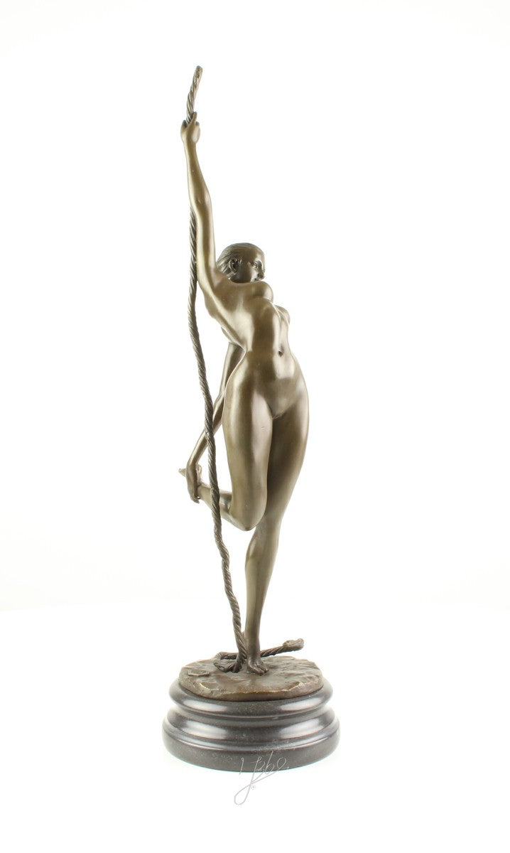 Bronze Skulptur Seiltänzerin auf Seil 46,6 cm