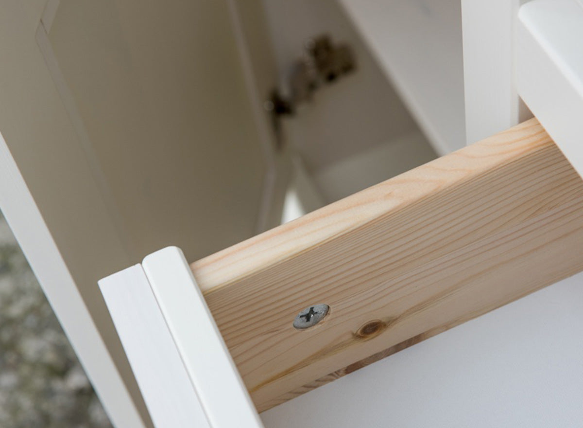 Bologna Elegante Massivholz Kiefer Kommode 3.3 | Farbe Weiß - Eiche