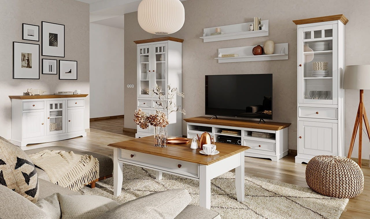 Bologna Elegante Massivholz Kiefer Regale 2 St. | Farbe weiß