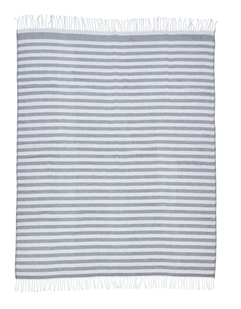 Blanket with fringes 150x200 cm silver grey – cotton &amp; polyacrylic