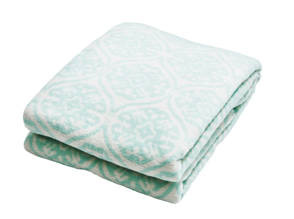 Knuffeldeken Florence mint met patroon 150x200cm