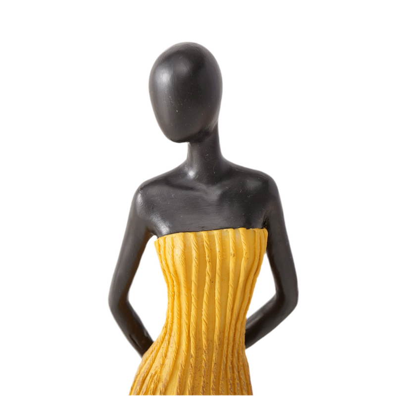 Set van 2 decoratieve figuren Elena in zwart en geel 31 cm handgemaakt