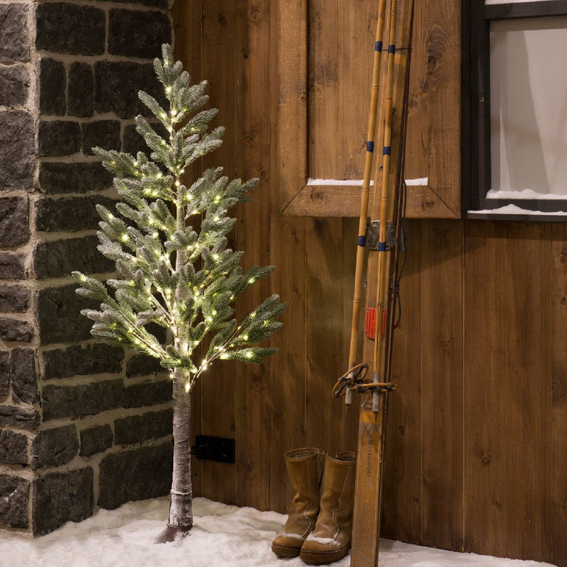 Decorative pine tree with 96 LEDs - 180 cm high artificial pine tree for indoor and outdoor use, warm white lighting
