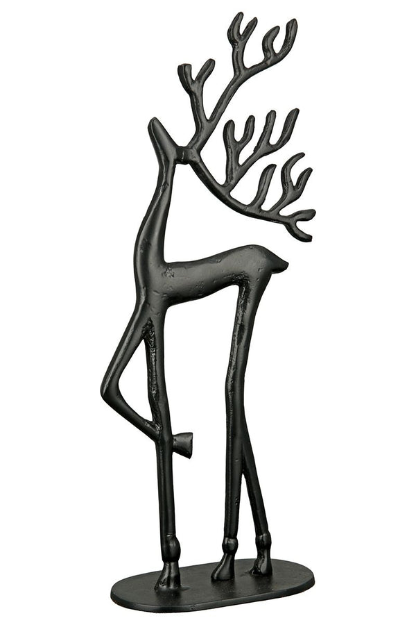 Aluminum reindeer 'Nordy' - modern decorative figure in matt black, height 52cm