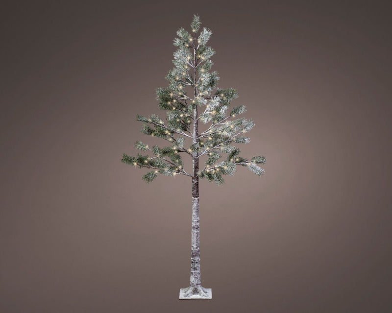 Decorative pine tree with 96 LEDs - 180 cm high artificial pine tree for indoor and outdoor use, warm white lighting