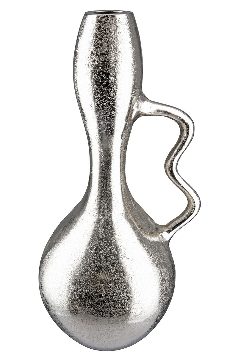 Aluminium Vase Moderny - Elegante Silberfarbene Vase, Verfügbar in Zwei Größen, Modernes, Schlankes Design für Heim und Büro