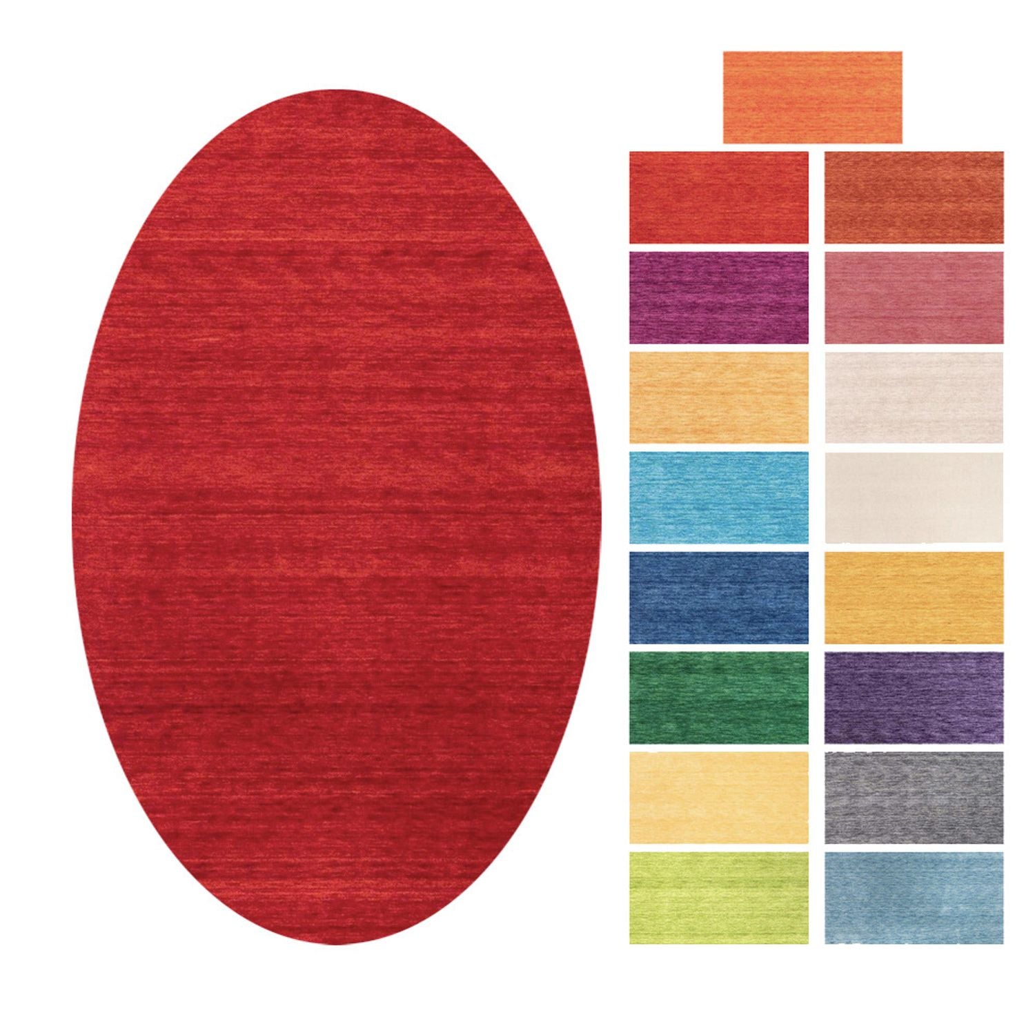 Gabbeh Teppich - Softy - Uni - oval