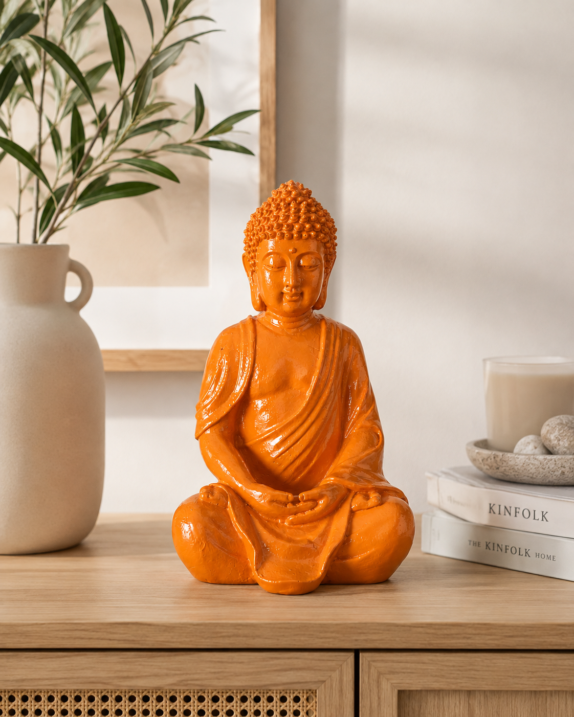 Buddha Dekofigur Samira Orange 19 cm