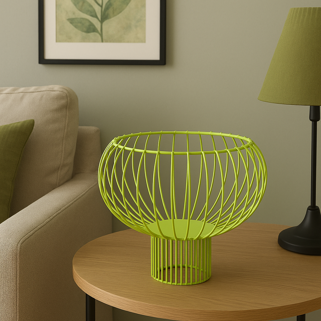 Decorative bowl metal green modern round matt Simone