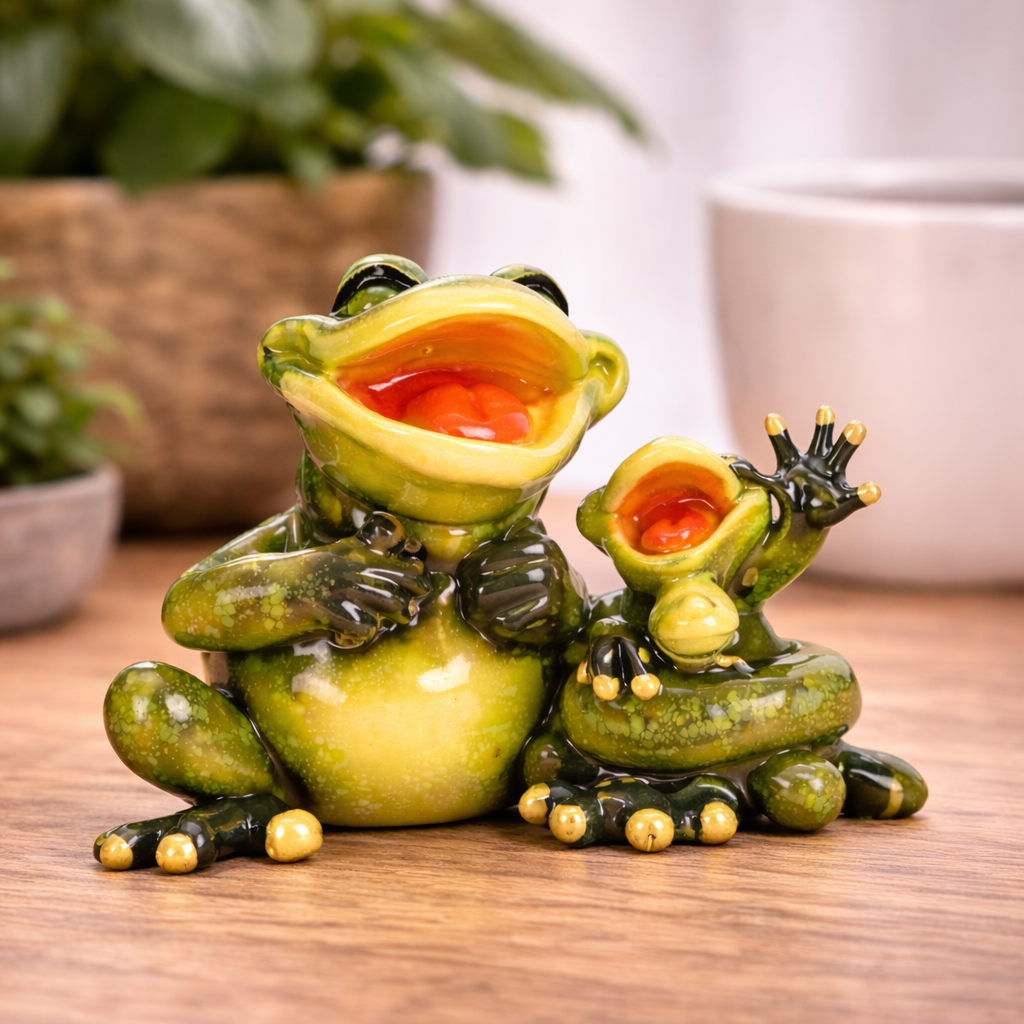 Froschfiguren Larello Peace und Lachen 2er Set grün 16,5 cm