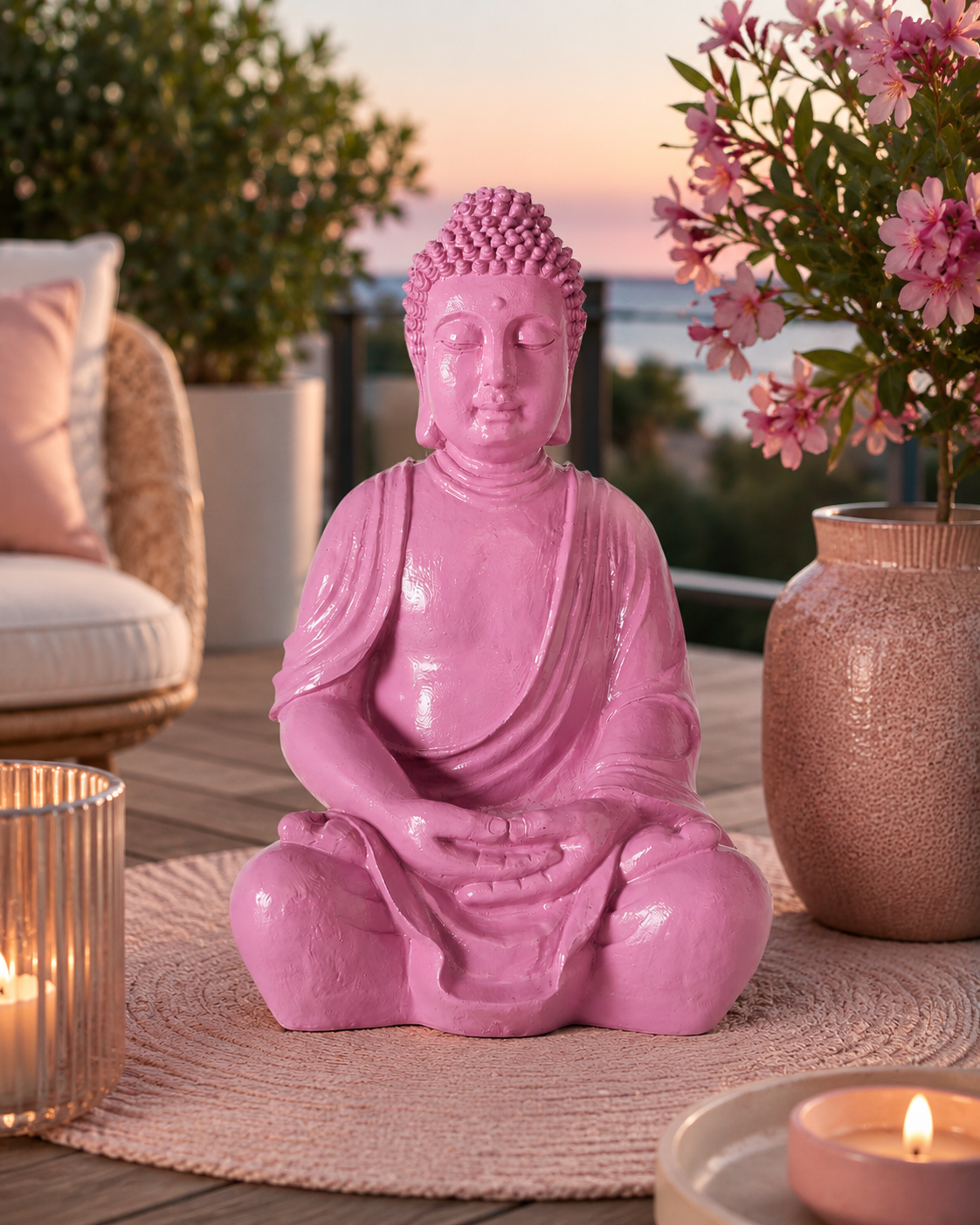 Dekofigur Buddha Shanta Rosa für Garten und Terrasse