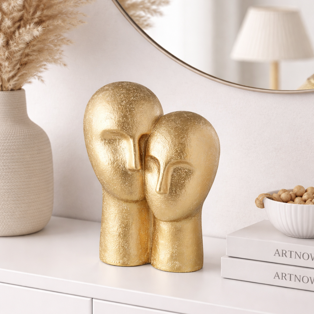 Skulptur Paar Gold Moderne Dekofigur