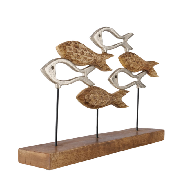 Figure Balik - Handcrafted sculpture made of wood and metal