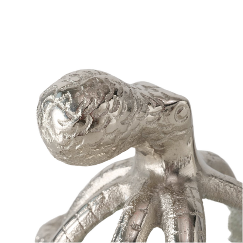 Decoratief figuur Octopus Zilver Glanzend gemaakt van aluminium