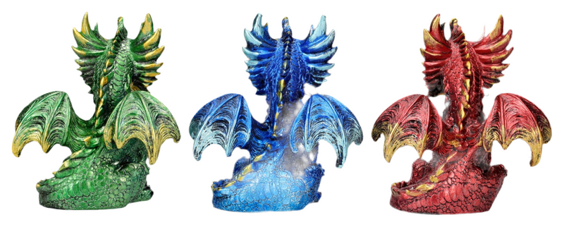 Set of 3 decorative dragons – mystical dragon figures with a noble look