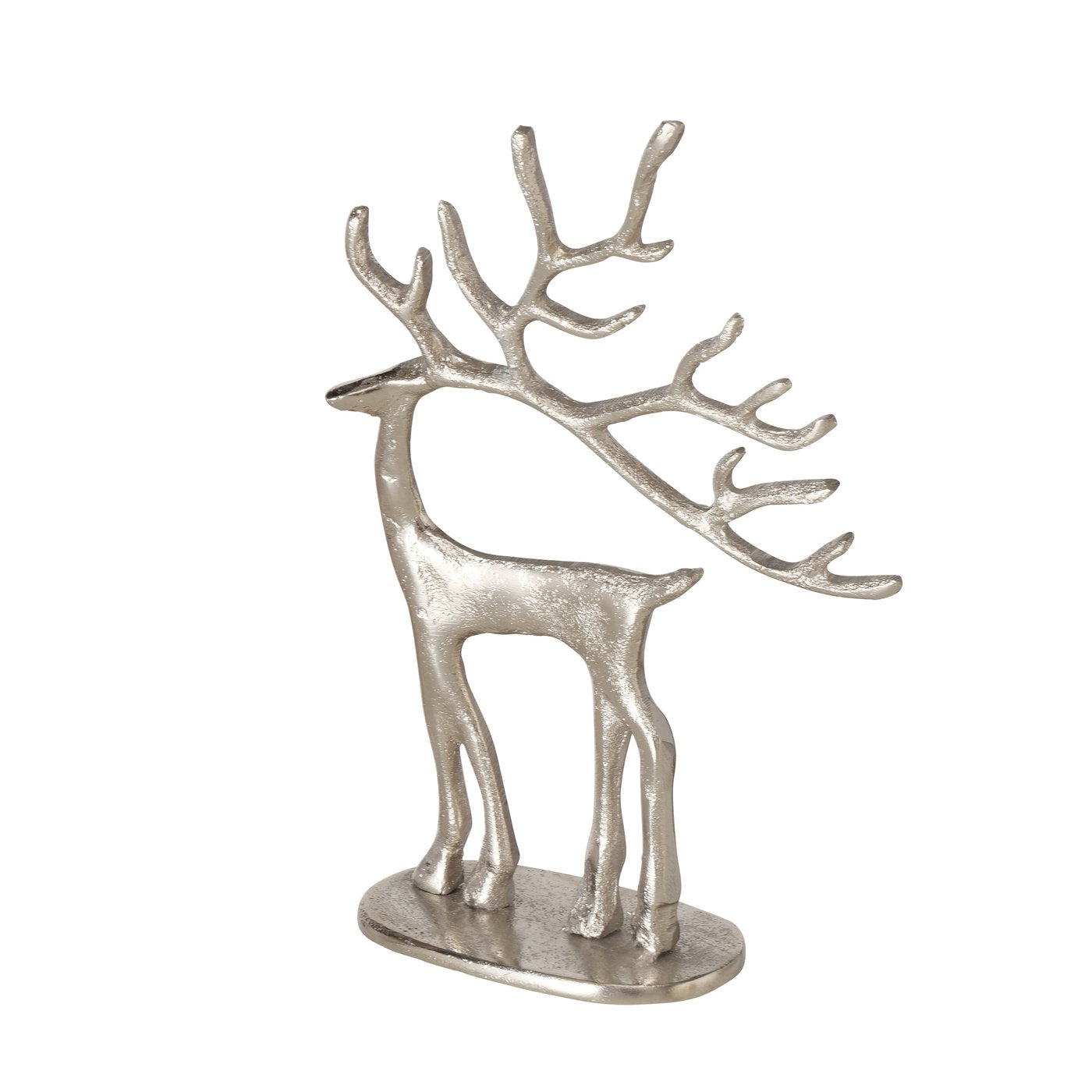 2-piece deer figurine set Trollah – refined aluminum, height 40 cm &amp; 24 cm