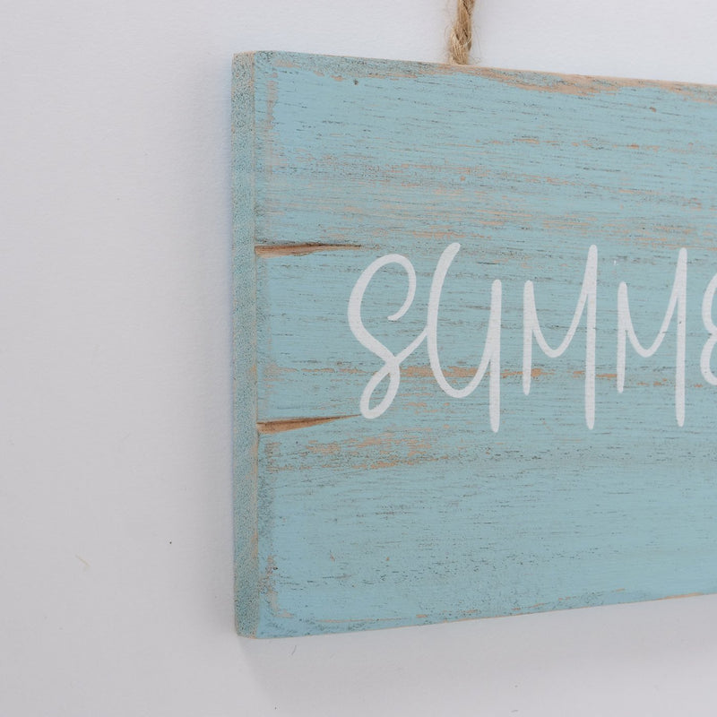 Set van 2 wanddecoratieborden "Summer of Love" - ​​roze en turquoise