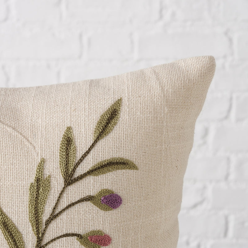 Handmade cushion Pilena with floral motif - unique decoration for your home