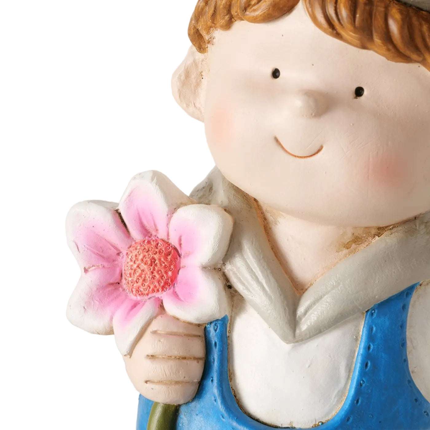 Fjellin Jungenfigur blau grau Gartendeko 39cm