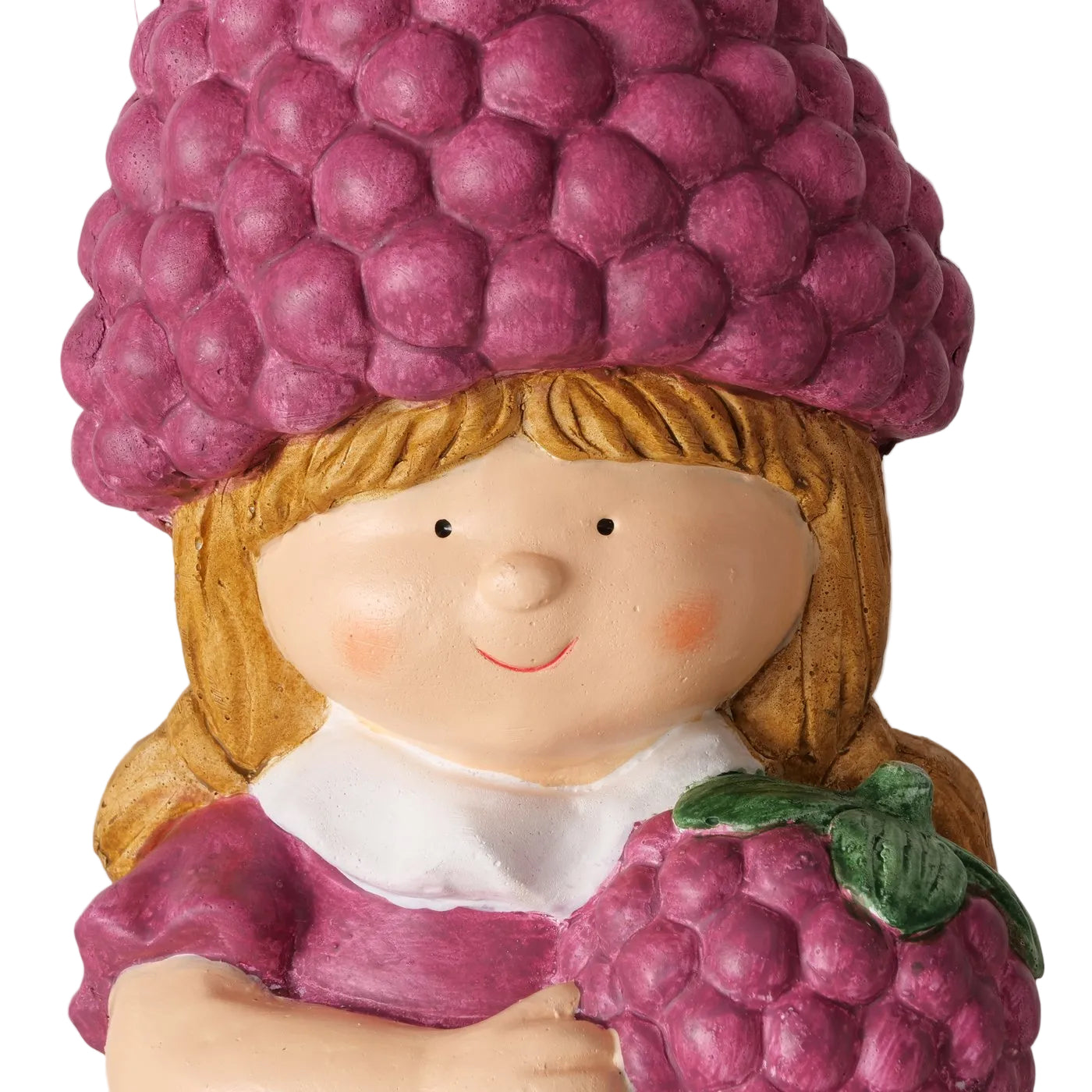 Gartenfigur Rubus Mädchen Himbeere 42cm Handbemalt Wetterfest