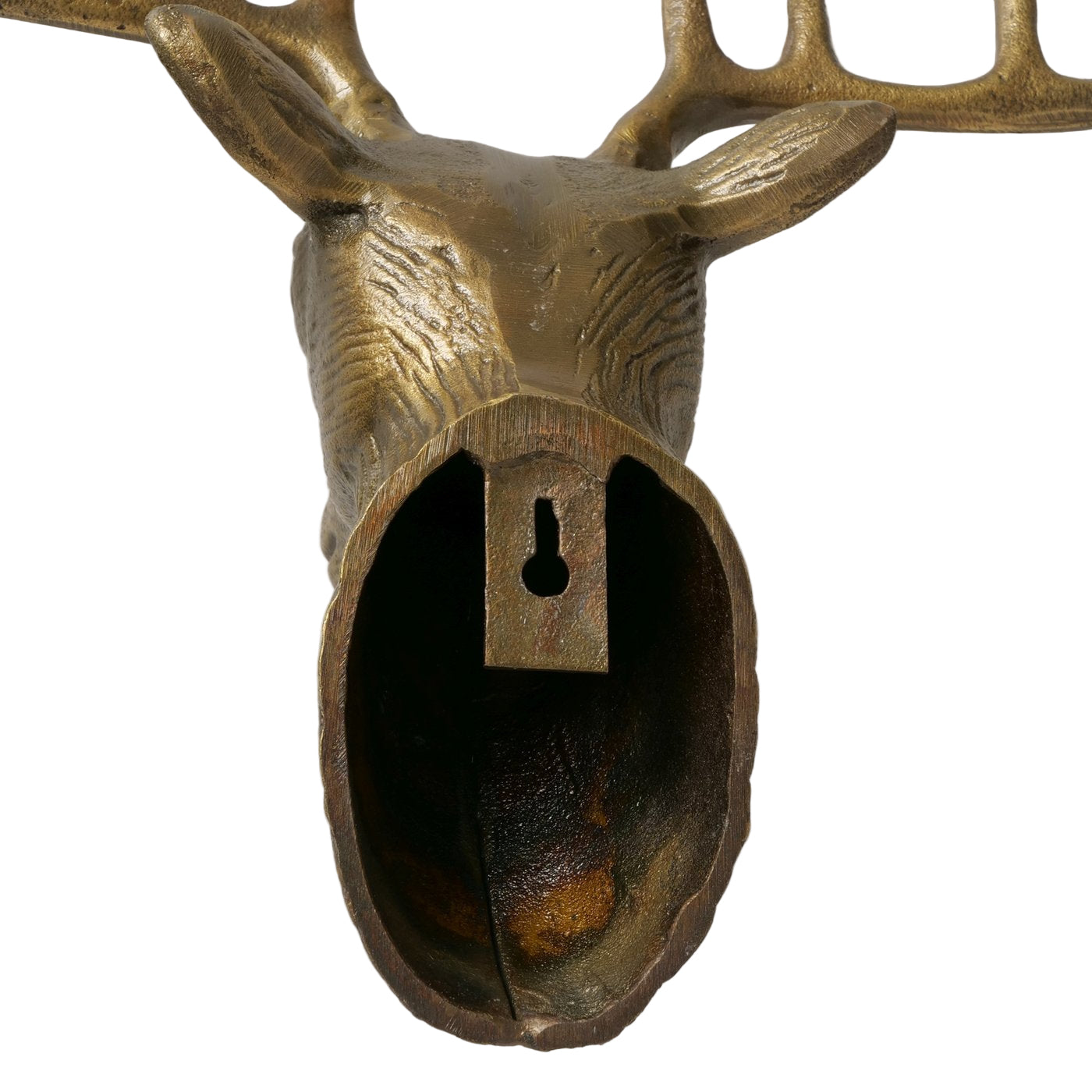 Wanddekoration Hirschkopf Arvid Antikbraun Aluminium 43cm