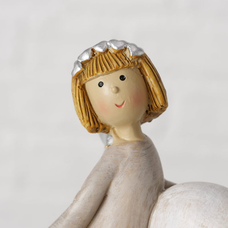 Decoratieve beschermengelfiguren in een set van 2 met hartmotief