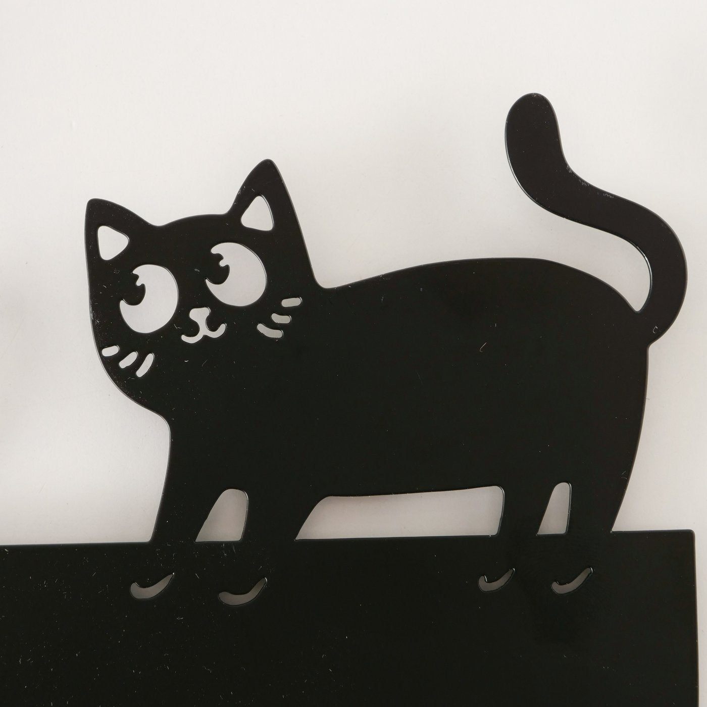 Wandgarderobe Katzenbande mit 4 Haken Schwarz 43,5 cm