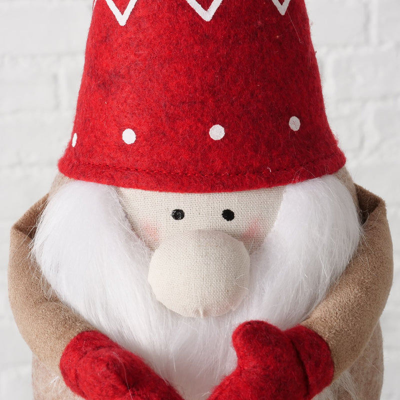Doorstop Wichtel Fiete – Christmas decoration with red hat and X-Mas gift bag