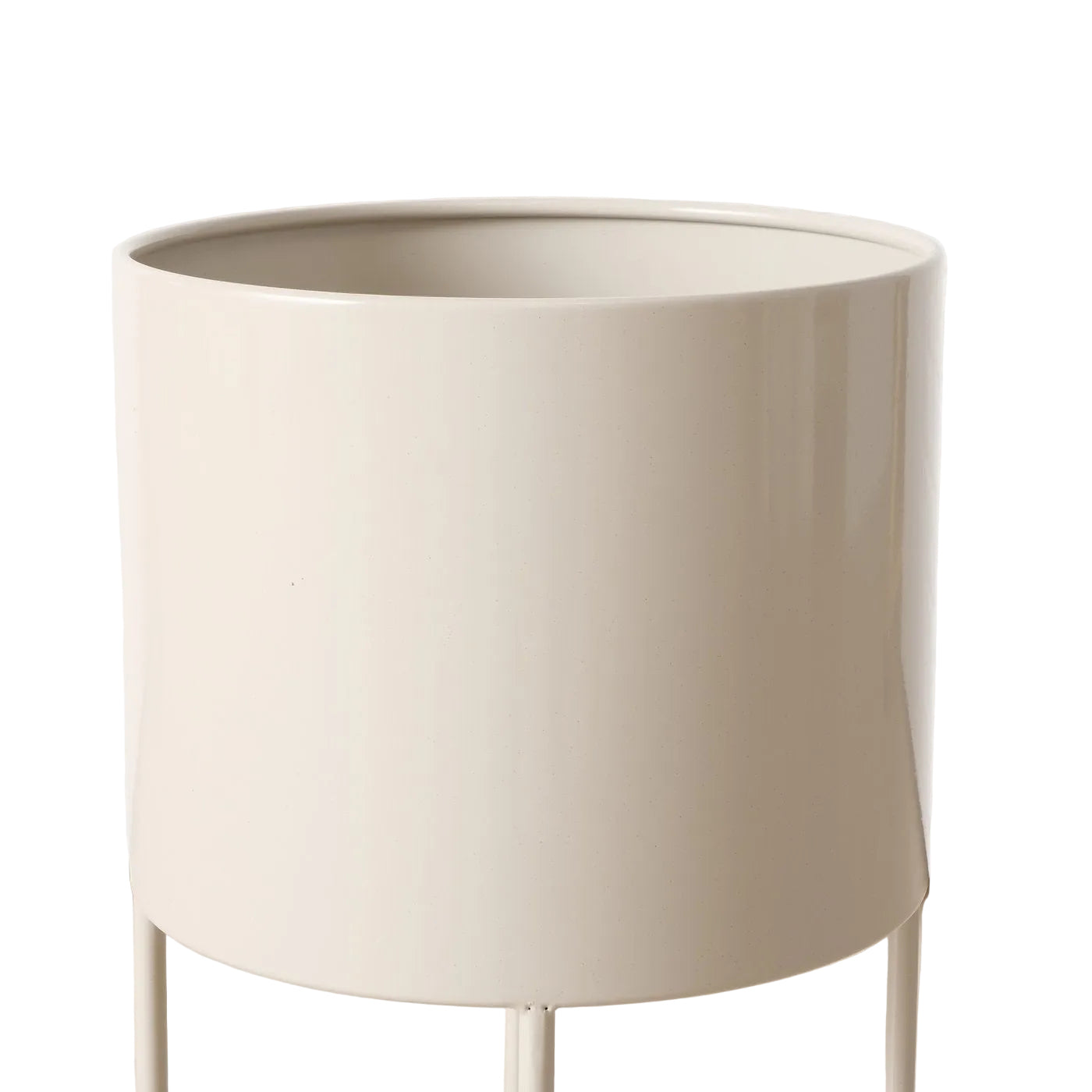 Übertopf Set Aurela beige aus Metall pulverbeschichtet 3 teilig outdoor