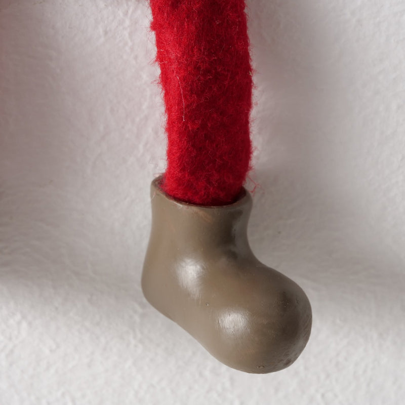 Set of 3 edge sitters, gnome Fiete – Christmas decoration in red and grey
