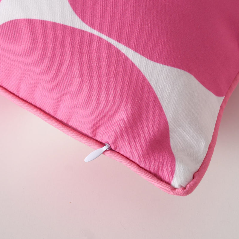 Set of 2 cushions "Bliss" – geometric motif in pink and white