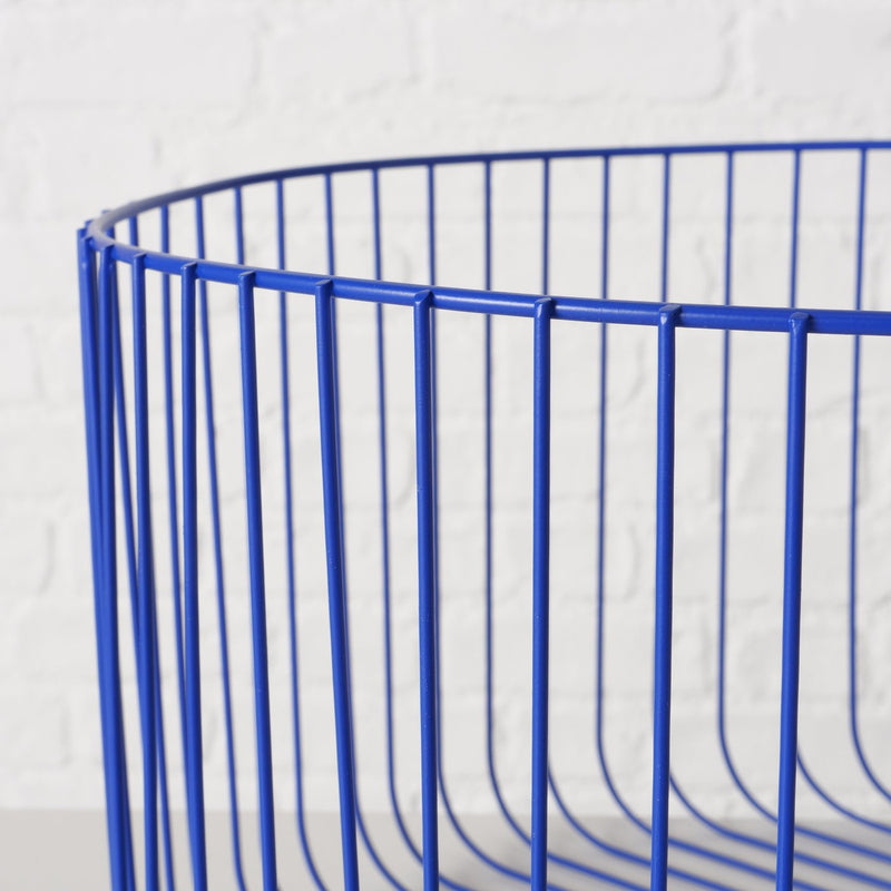 Moderne metalen mand 'Limbo' in mat blauw - veelzijdige set van 2 