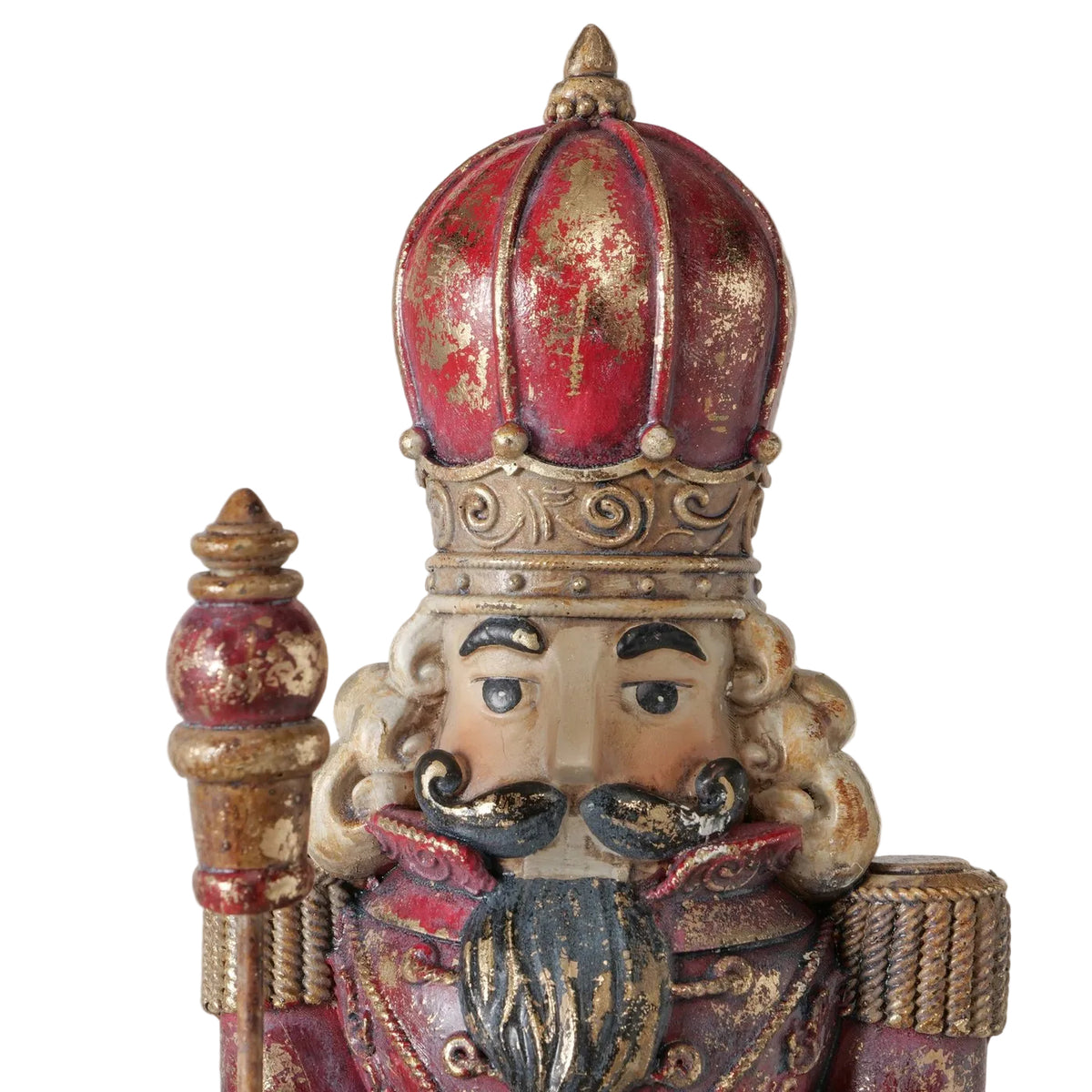 Nussknacker Figur Kronenwächter rot gold 40 cm