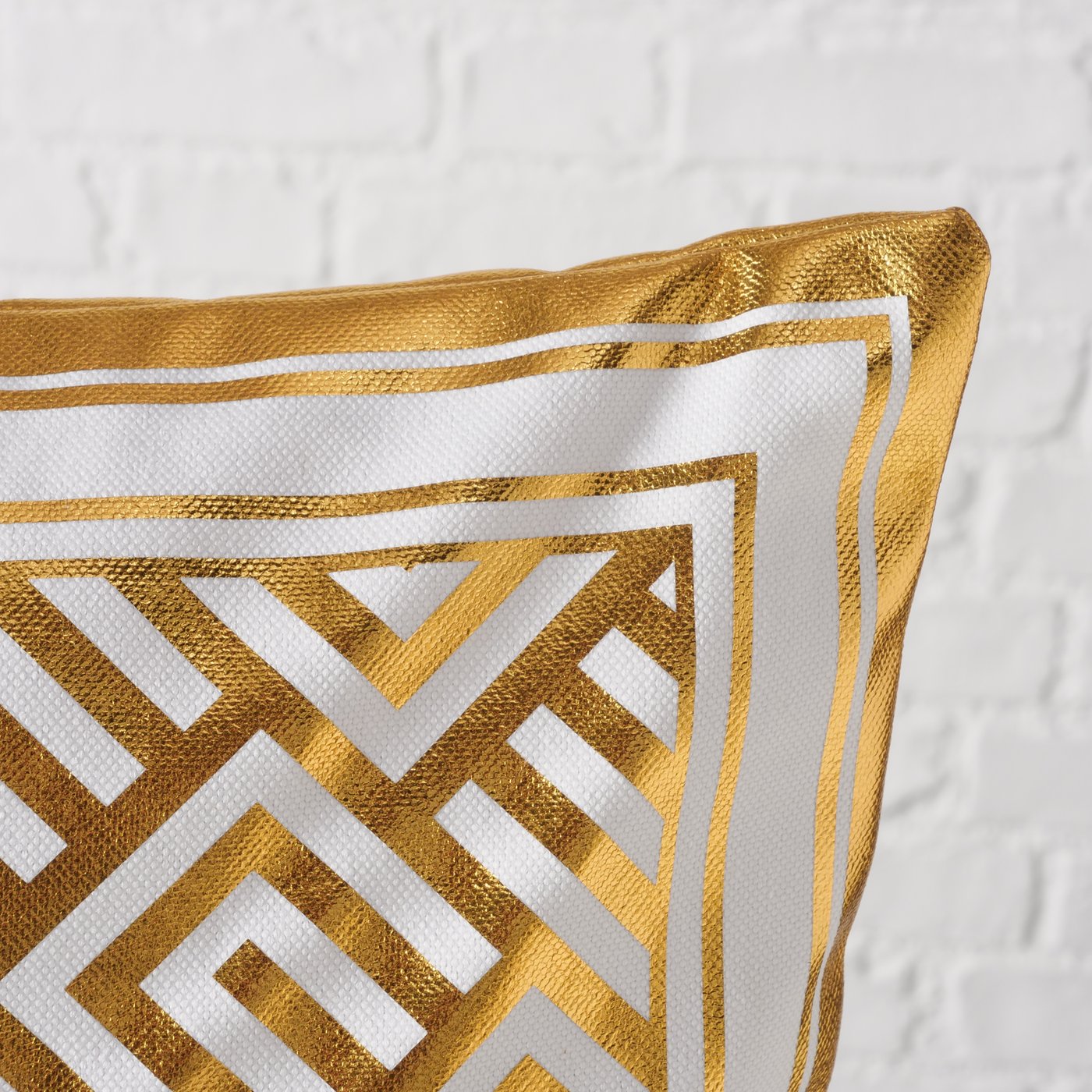 Pillow Palazzo Gold White 45x45 cm with Gloss Ornament