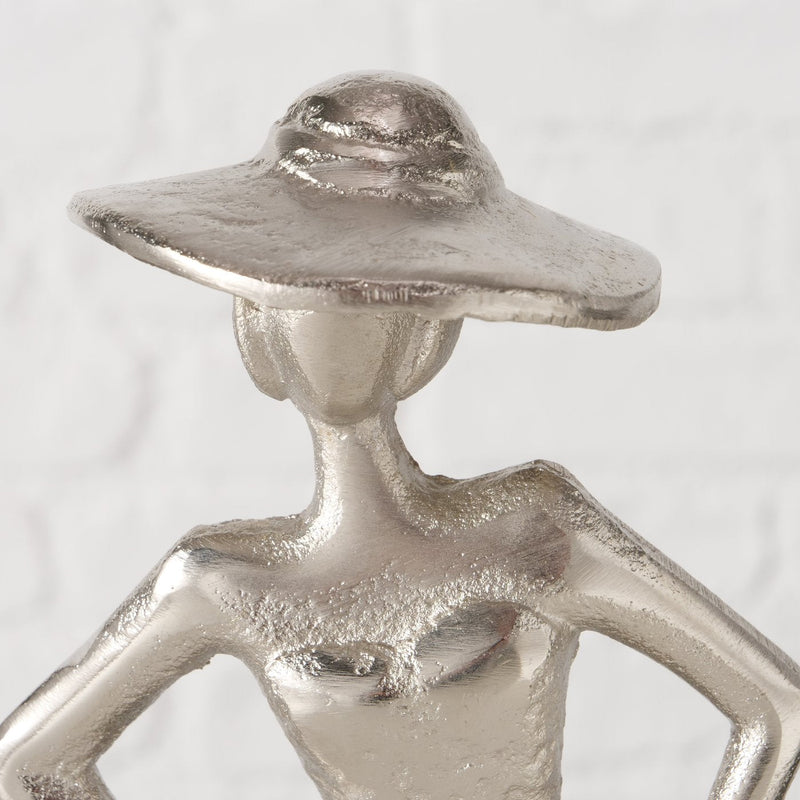 Lady Elegant aluminium figuur in zilver - handgemaakte decoratie voor interieurs