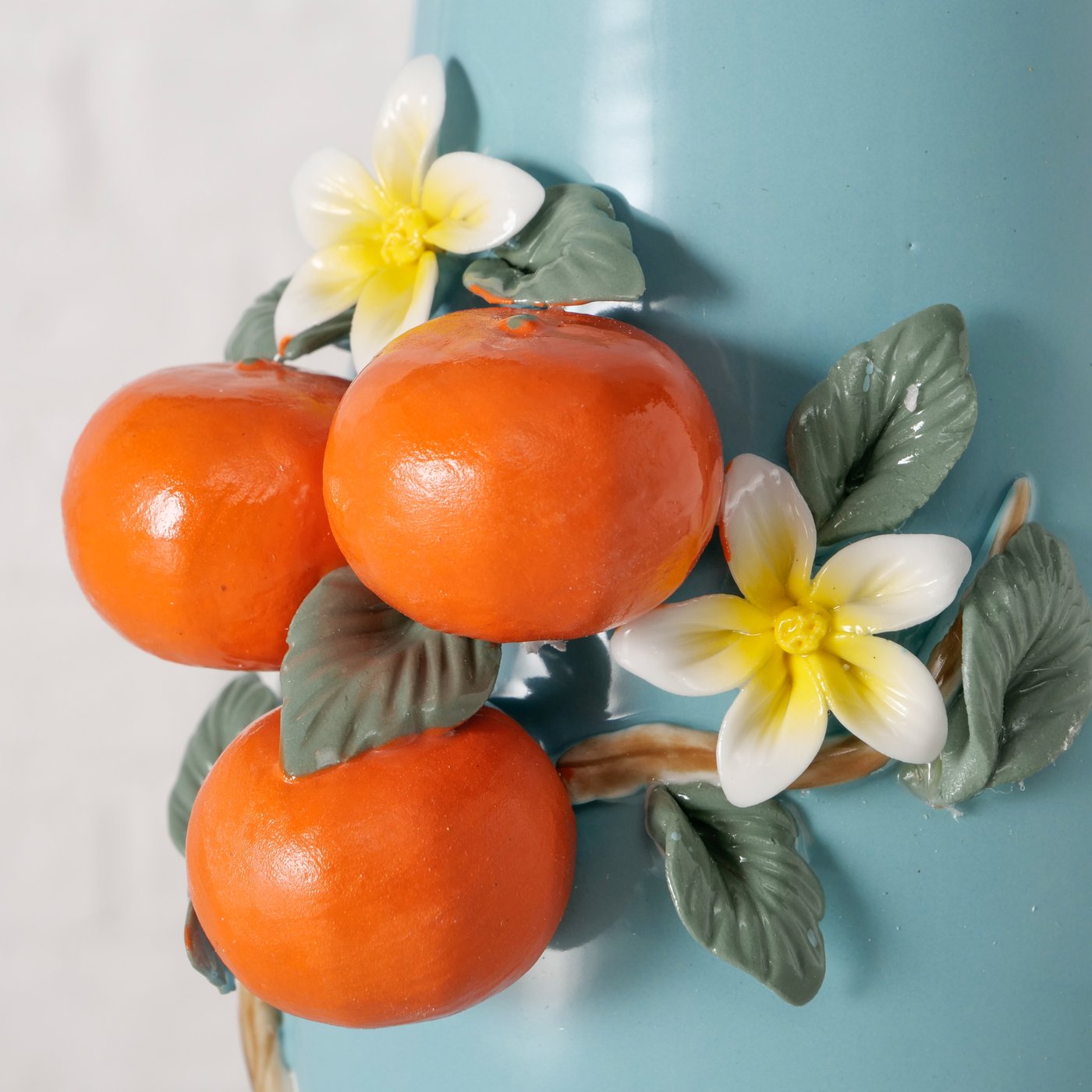 Keramikvase Bella Arancia Türkis Orange 19cm Porzellan Mediterran