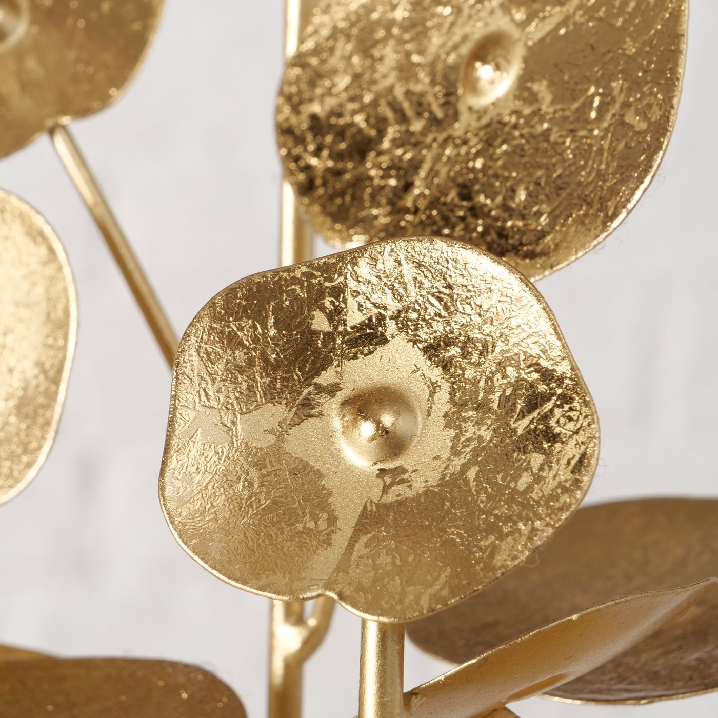 Dekoaufsteller Valdoria Metall Antikgold Blattdesign 55cm