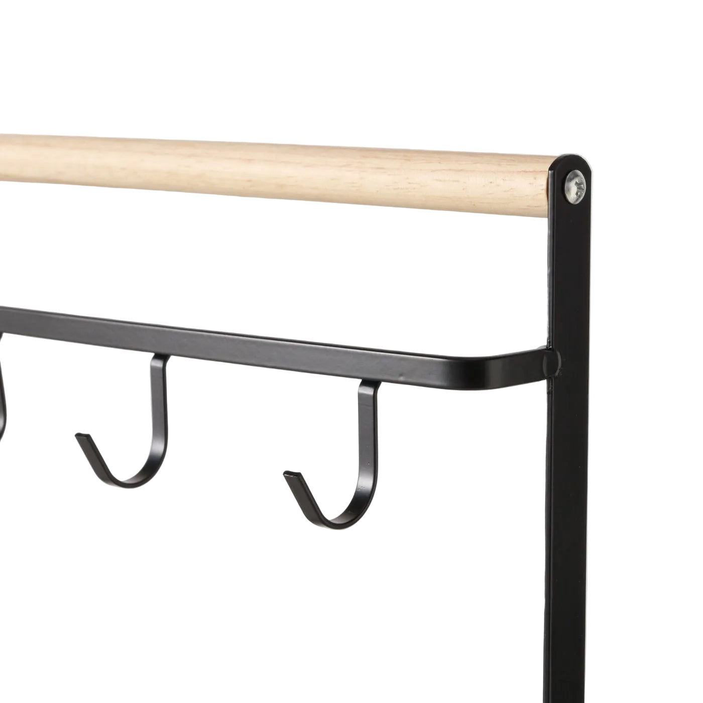Küchenregal Runa aus Metall mit Haken und Holzgriff