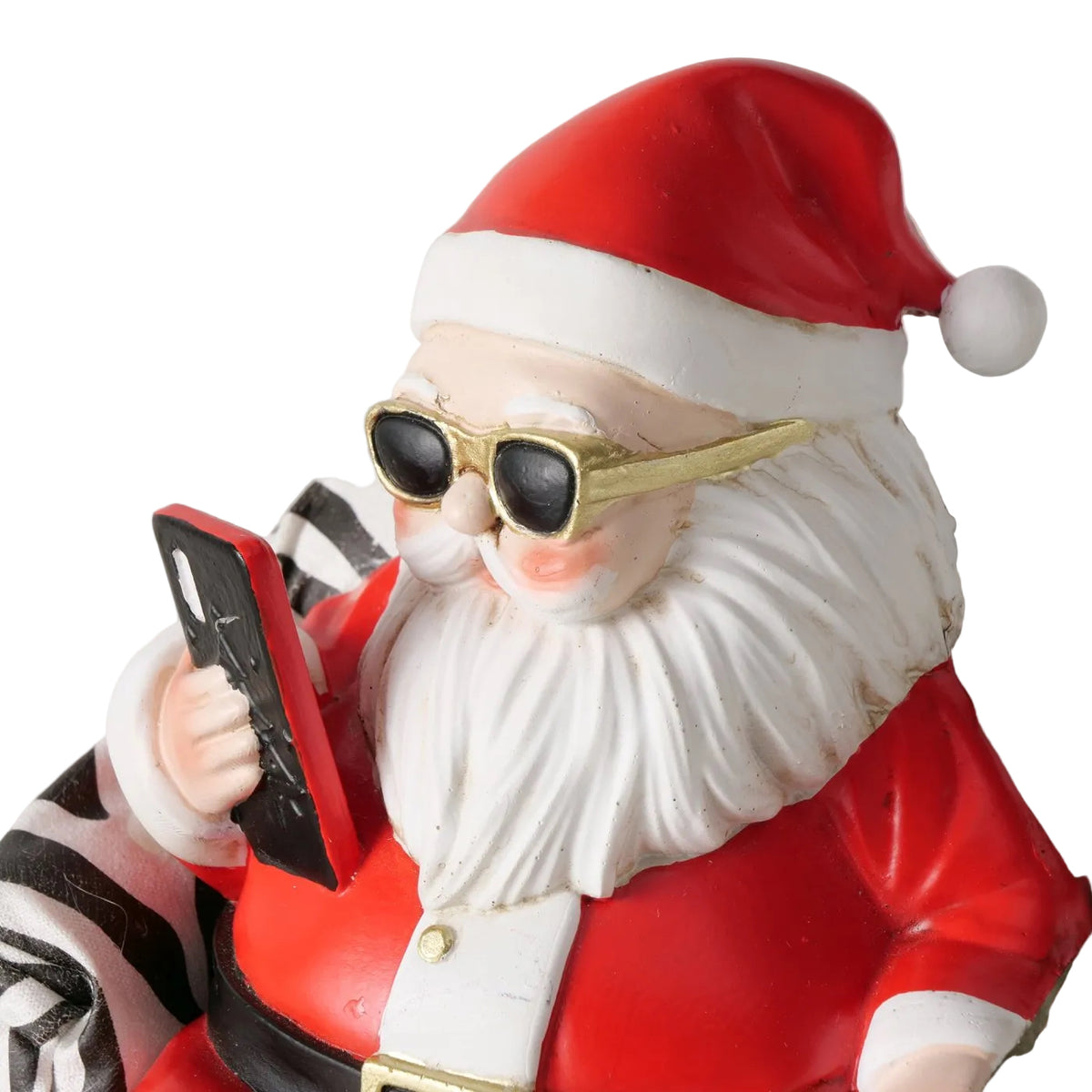 Weihnachtsmann Harries im Zebrasessel rot 19,5 cm