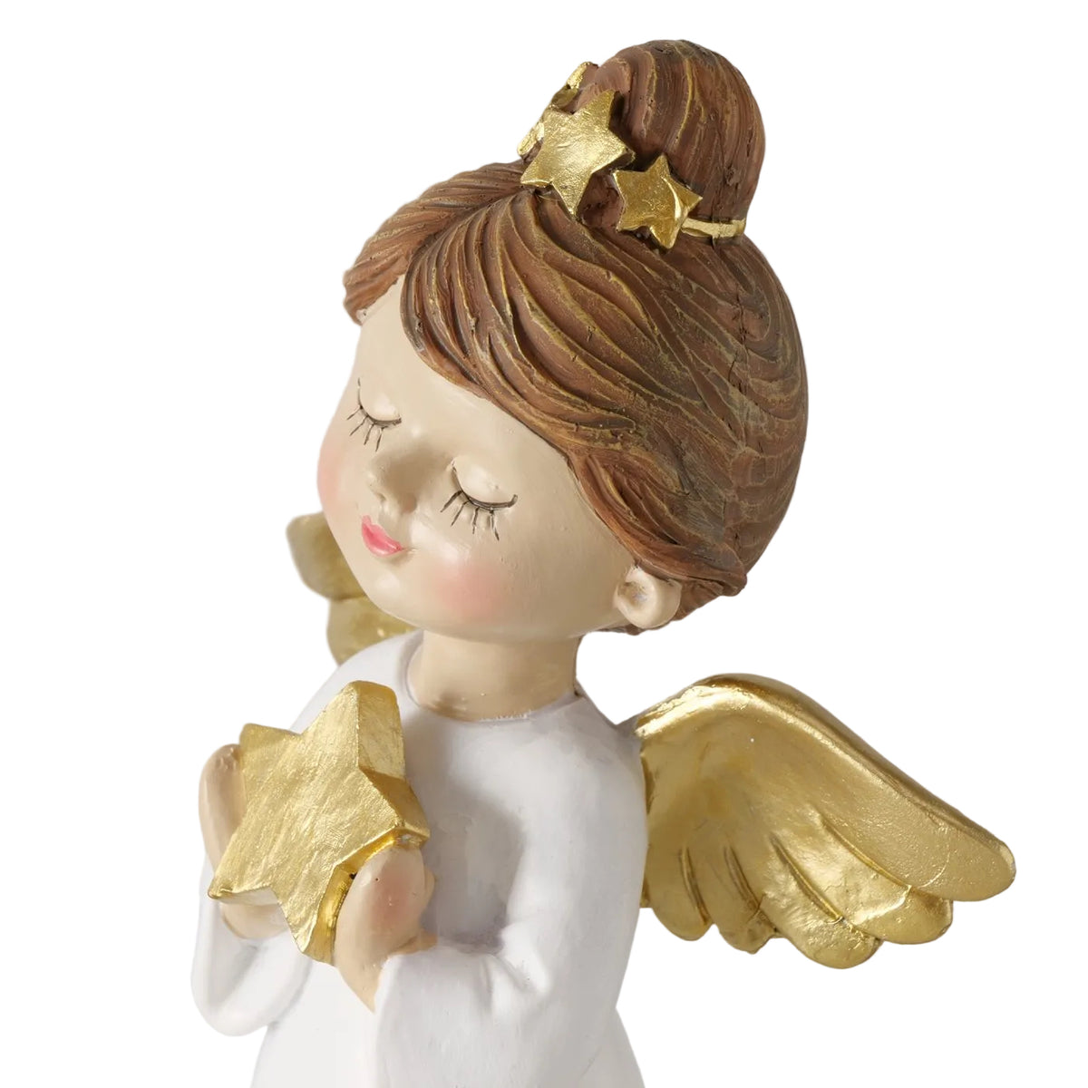 Deko Engel Emiliana Weiß Gold 2er Set 21 cm