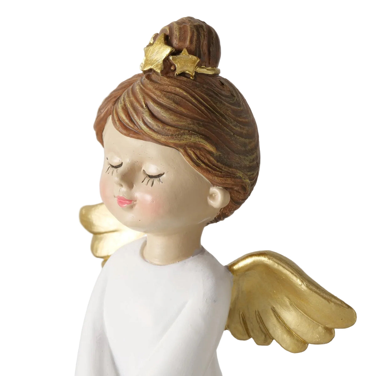 Deko Engel Emiliana Weiß Gold 2er Set 21 cm