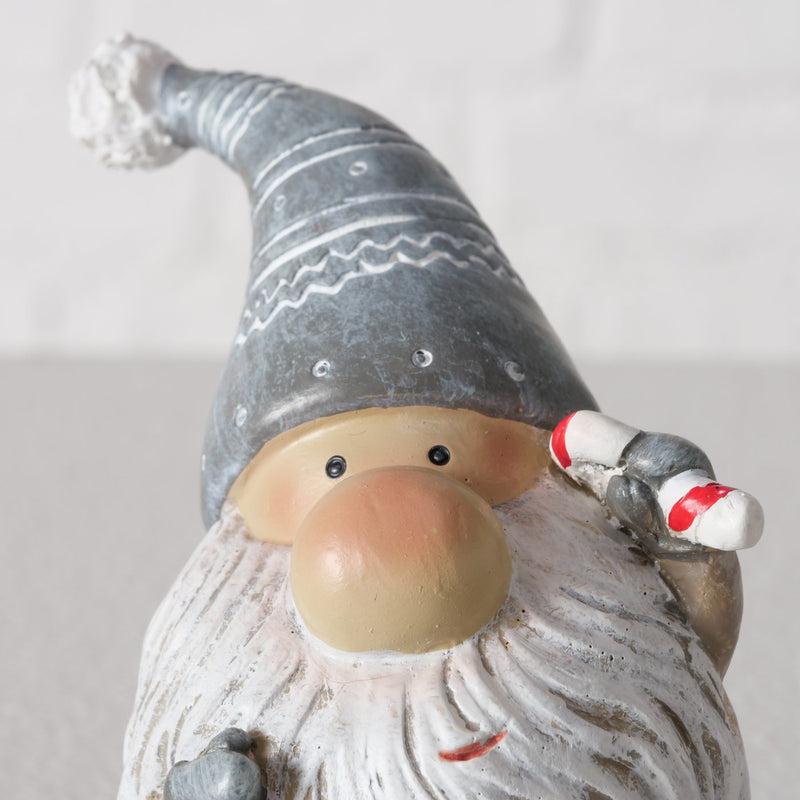 Set of 3 edge sitters, gnome Fiete – Christmas decoration in red and grey