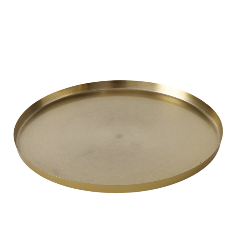 Goldener Beistelltisch Liora – Rund, 2 Ablagen, Metall