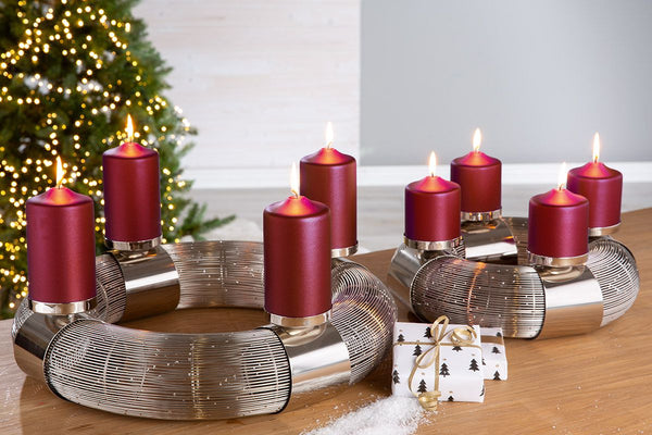 Stainless steel silver Advent candlestick 'Laval' - festive shine for the Christmas season